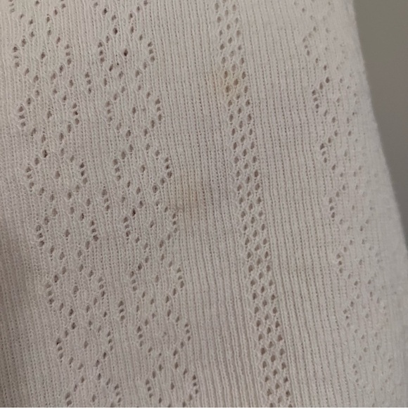 VTG Erika Taylor Intimates Cream Cotton Tank Sz. L Lace Trim Cottagecore Y2K - Picture 6 of 9